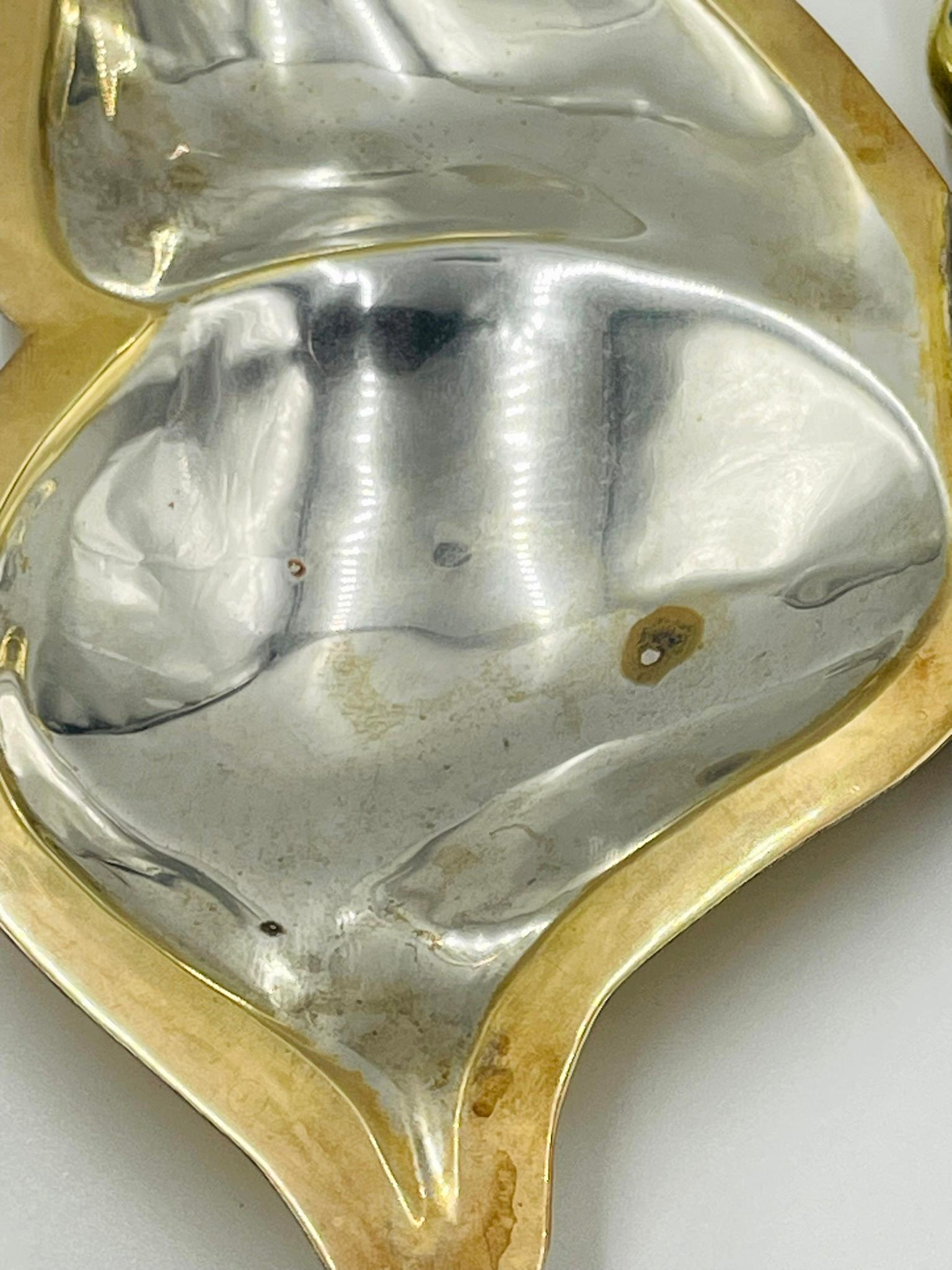 Piatto a farfalla in ottone e placca d'argento con intarsio di abalone, Messico, 1960 in vendita 11