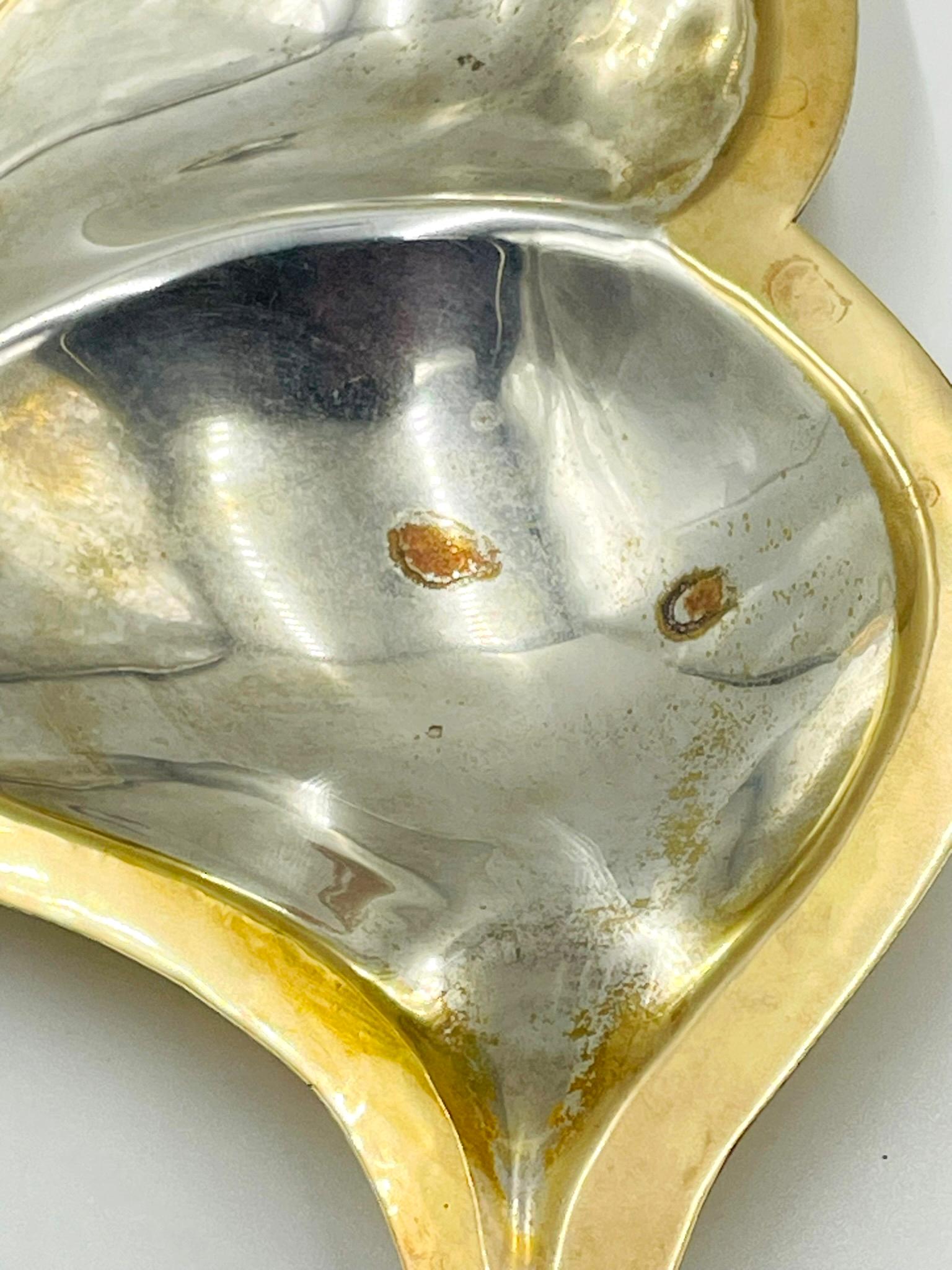 Piatto a farfalla in ottone e placca d'argento con intarsio di abalone, Messico, 1960 in vendita 12