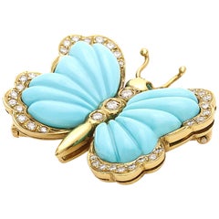 Butterfly Brooch in Turquoise