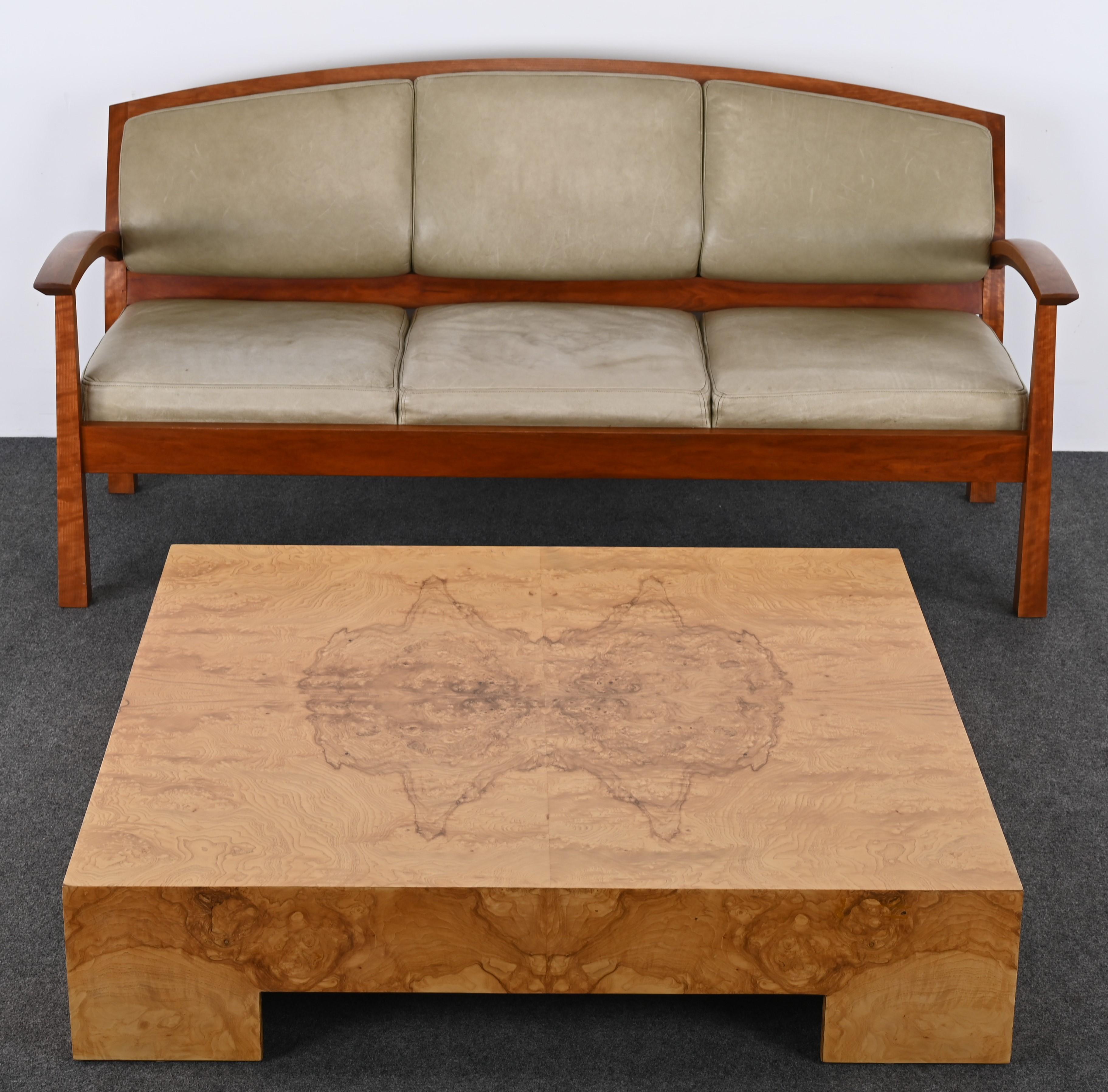 Butterfly Burled Coffee Table Designed by Milo Baughman for Thayer Coggin, 1970s 3