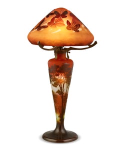 Butterfly Cameo Lamp By Émile Gallé
