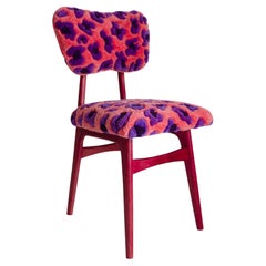 Silla Mariposa de Lana Rosa Leopardo de Vintola Studio, Asiento de Madera de Haya Teñida