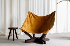 Butterfly chair in pine and leather Sweden 1960