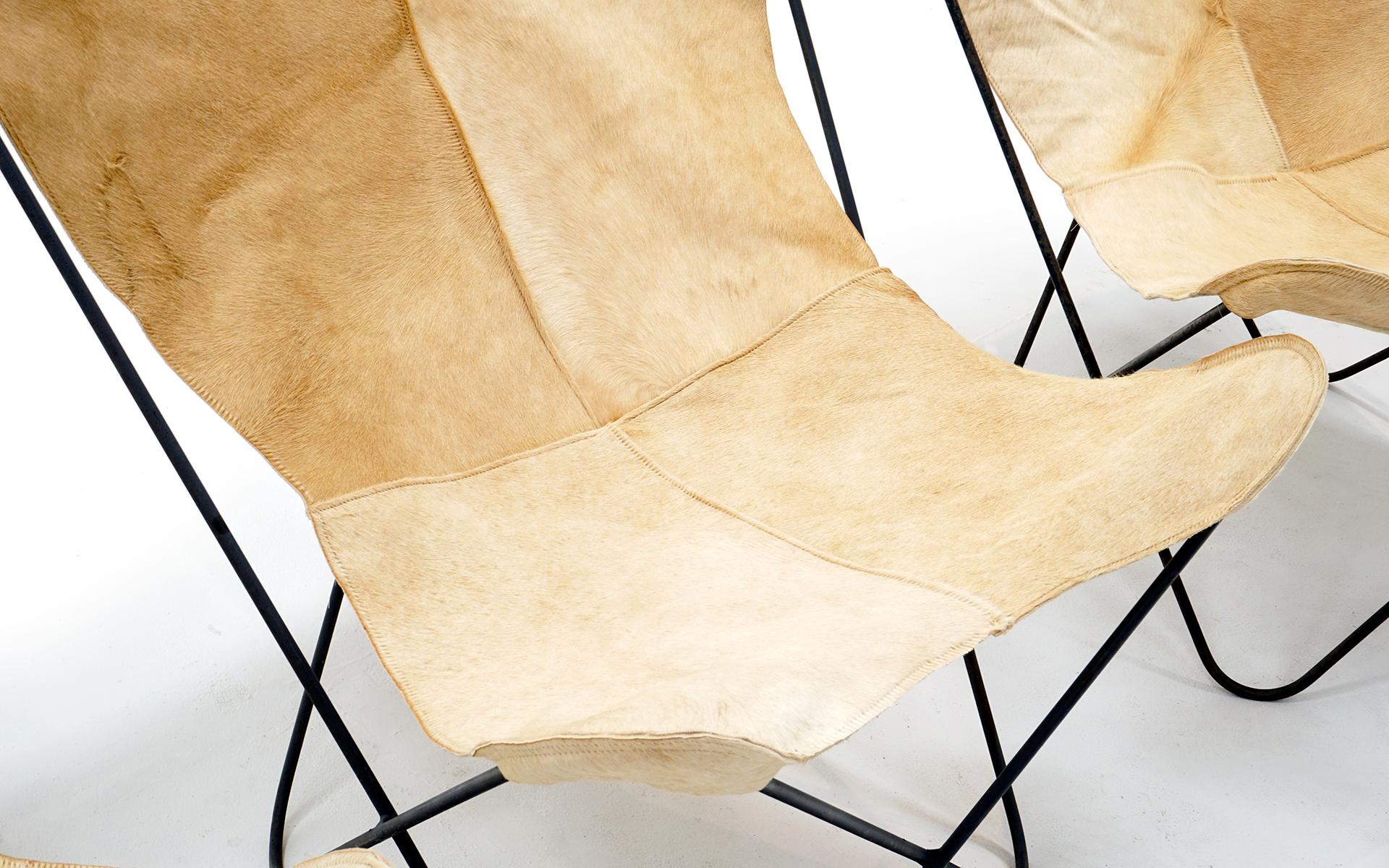 American Butterfly Chairs, New Hair-On Cowhide Leather Covers, Hardoy Design for Knoll