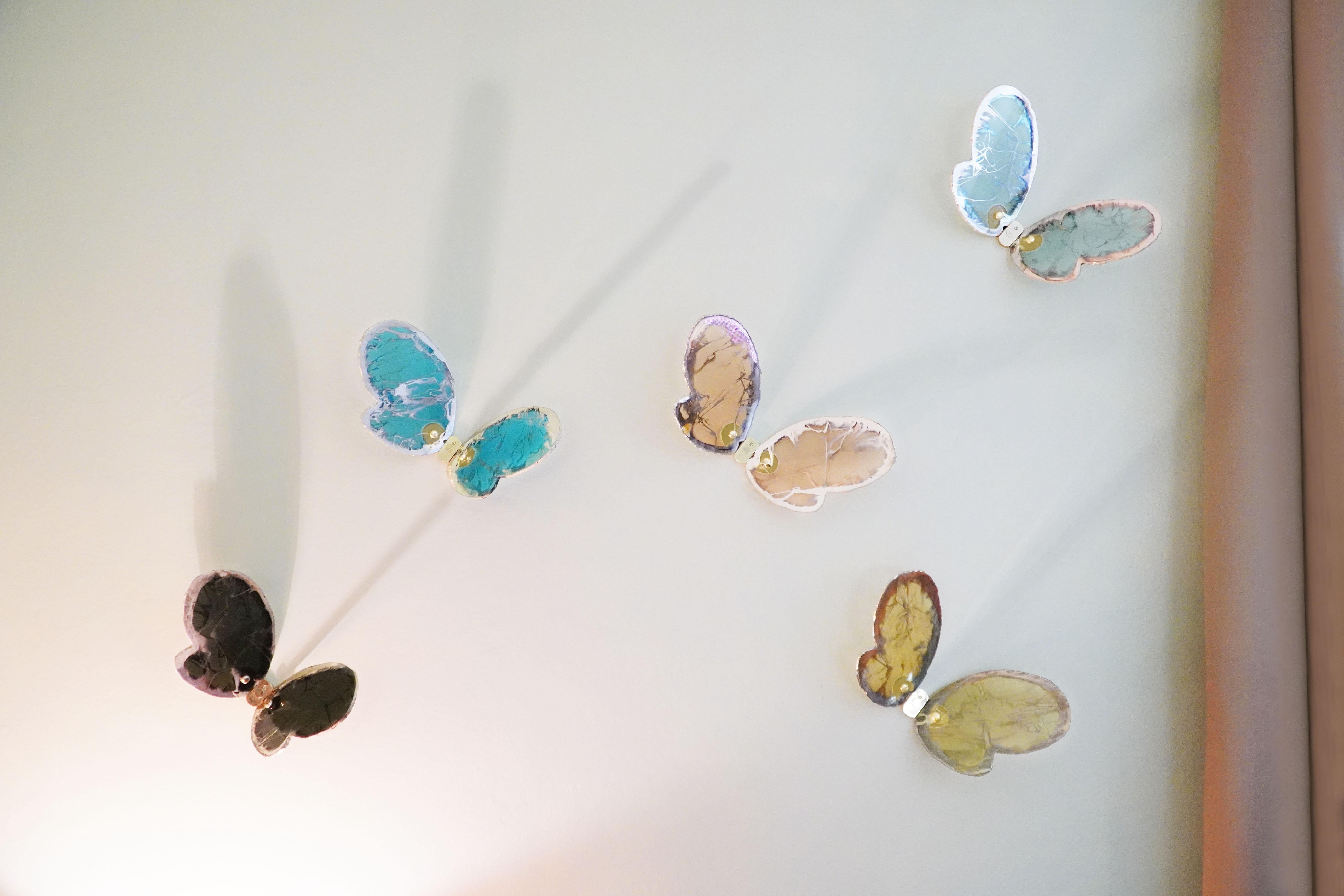 Scultura da parete contemporanea Butterfly, arte Sabrina in vetro argentato In condizioni Nuovo in vendita a Pietrasanta, IT