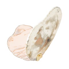 Butterfly Contemporary Wall sculpture , art Silvered Glass rose color