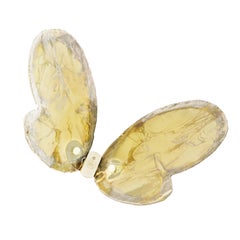 Butterfly Wall Decorative by Sabrina Landini, Gold Silver Glass & Brass, Italy