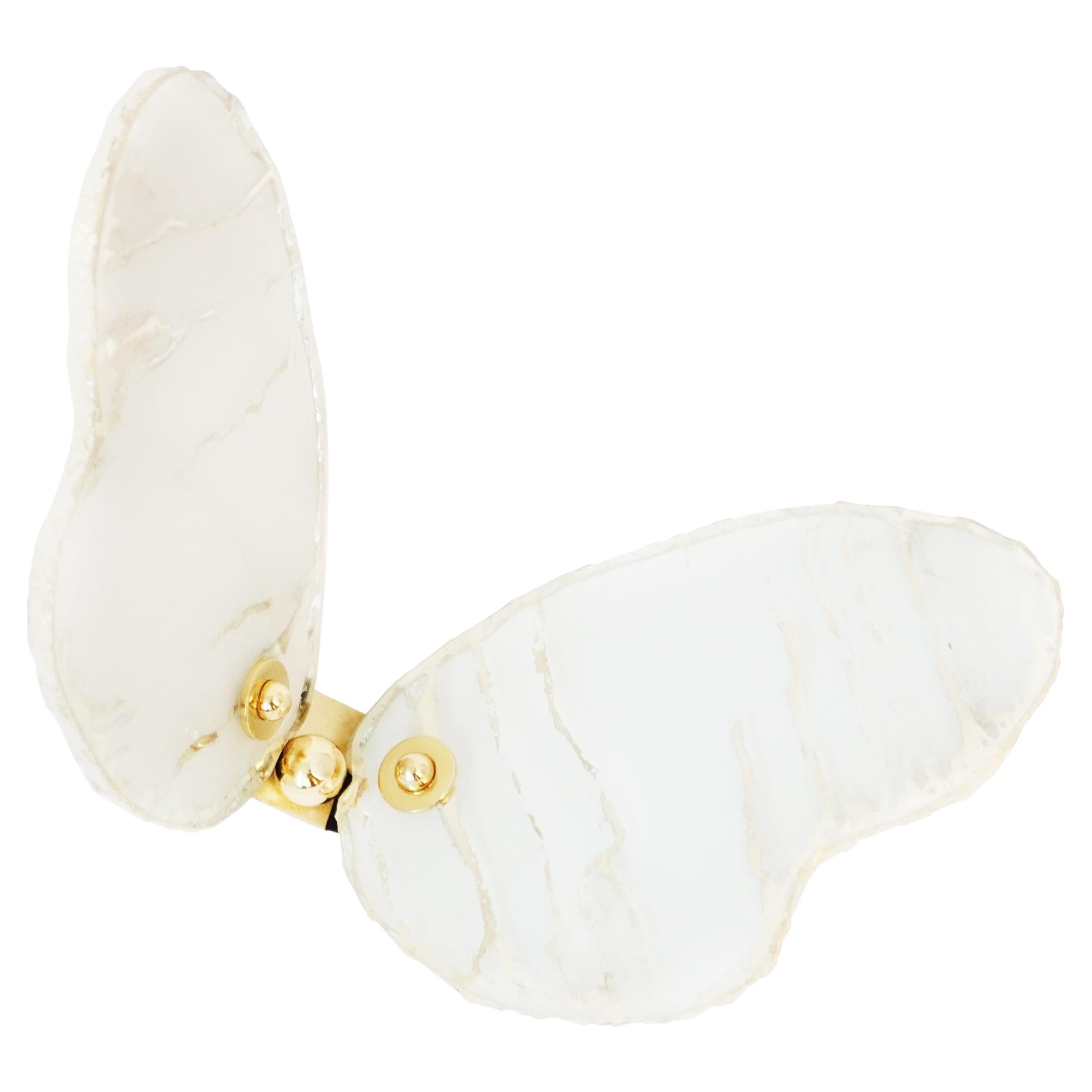 Butterfly Contemporary Wall sculpture , art Silvered Glass white color