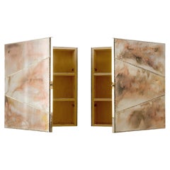 "Butterfly" contemporary wall sculpture Cabinet, Sabrina's art Silvered Glass