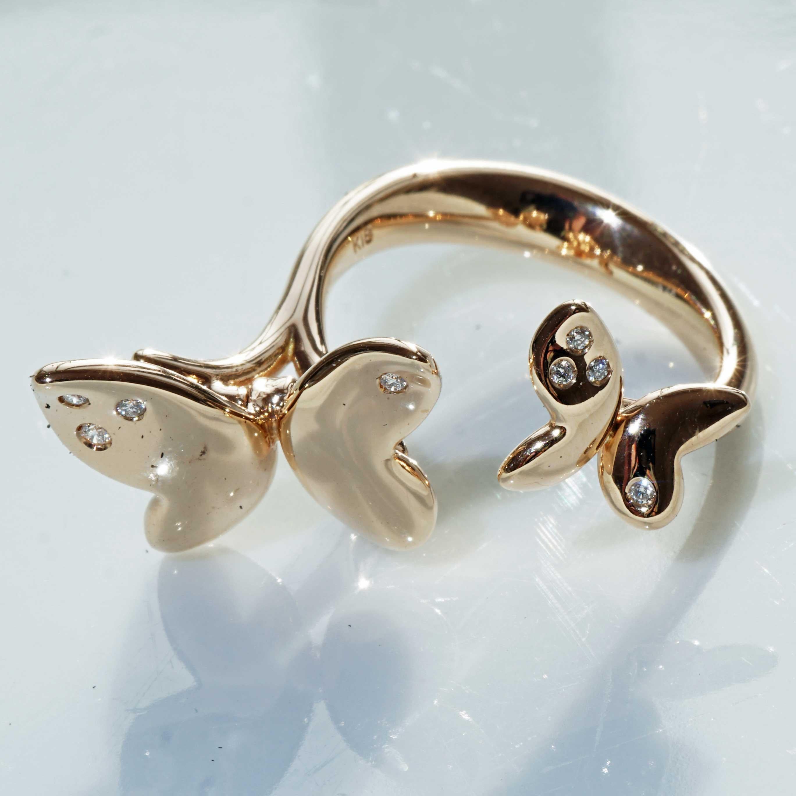 Butterfly Designer Ring fly Butterfly fly TW VVS-VS partially movable 27x13x12mm In New Condition For Sale In Viena, Viena