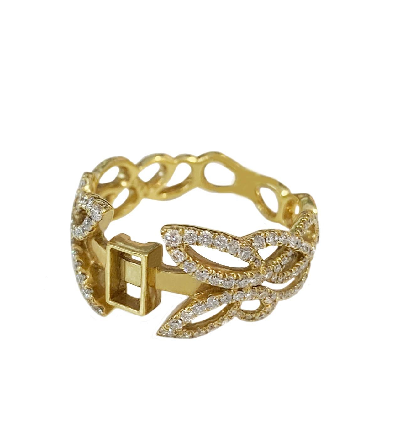 
18k Yellow Gold 
Diamonds:4.69ct
Ring size:7
Weight: 17gr 
Dimension : 1.4x1.8 “
Retail: $19500