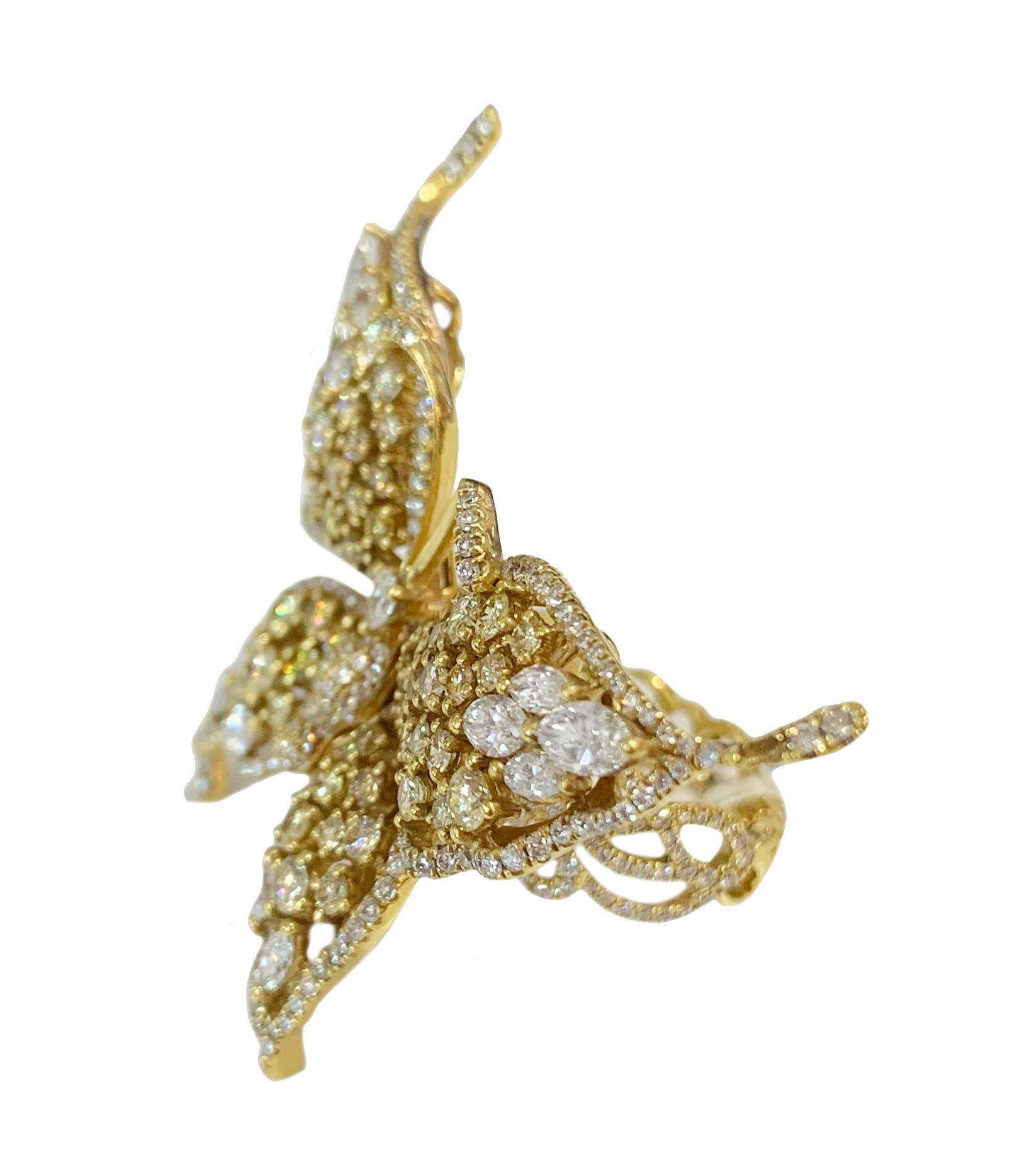 Bague papillon détachable avec diamants Neuf - En vente à New York, NY