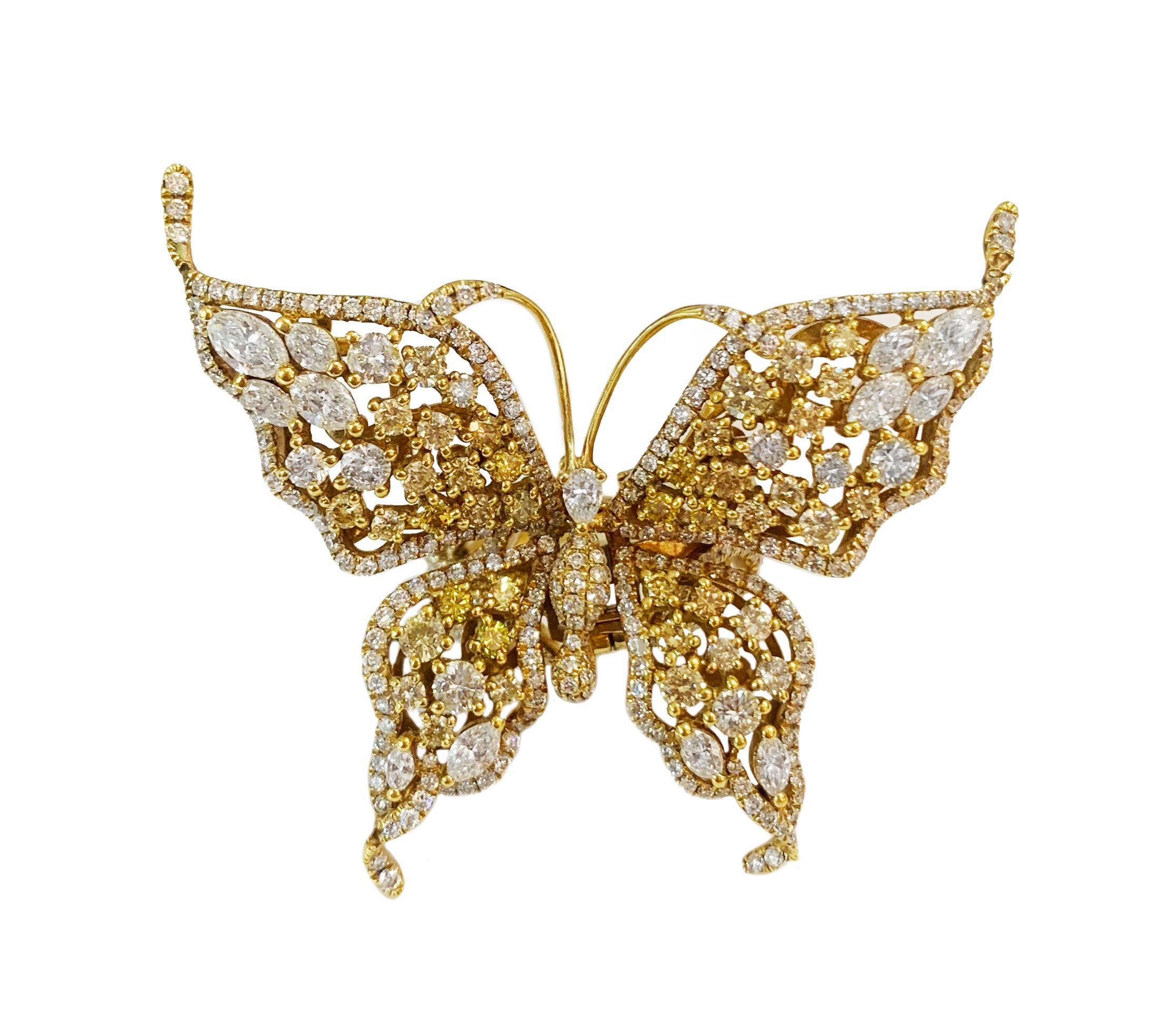 Bague papillon détachable avec diamants Pour femmes en vente
