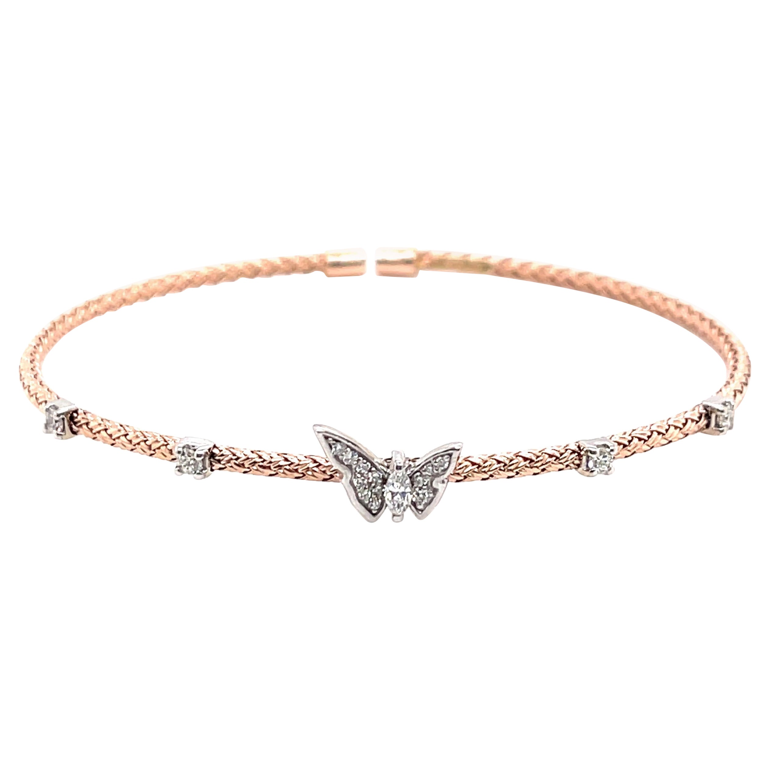 Farfalla Diamante Bangle Oro Rosa in vendita