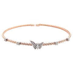 Butterfly Diamond Bangle Rose Gold