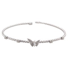 Farfalla con diamante Bangle in oro bianco