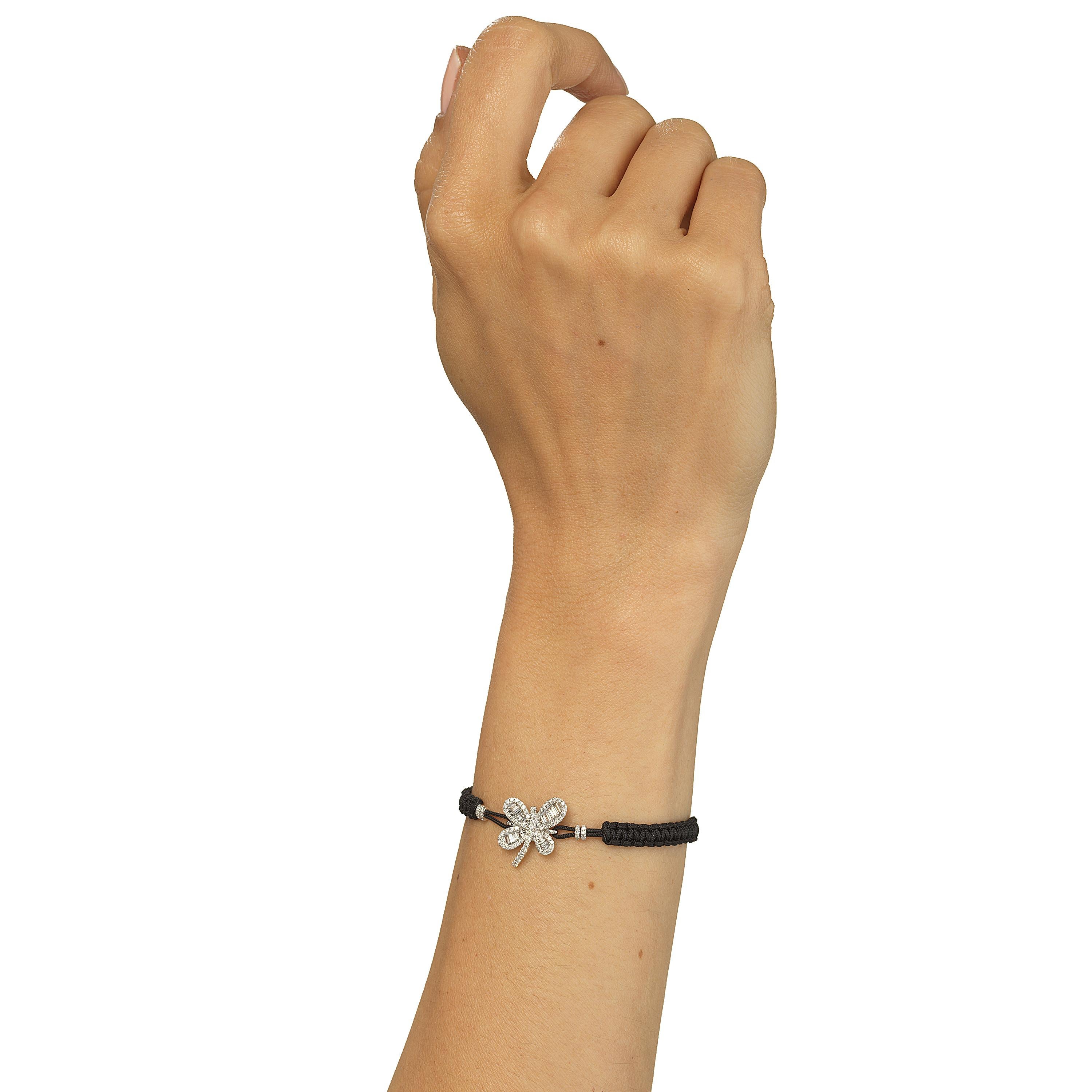 Schmetterling-Diamant-Armband aus 18 Karat Weißgold (Zeitgenössisch)