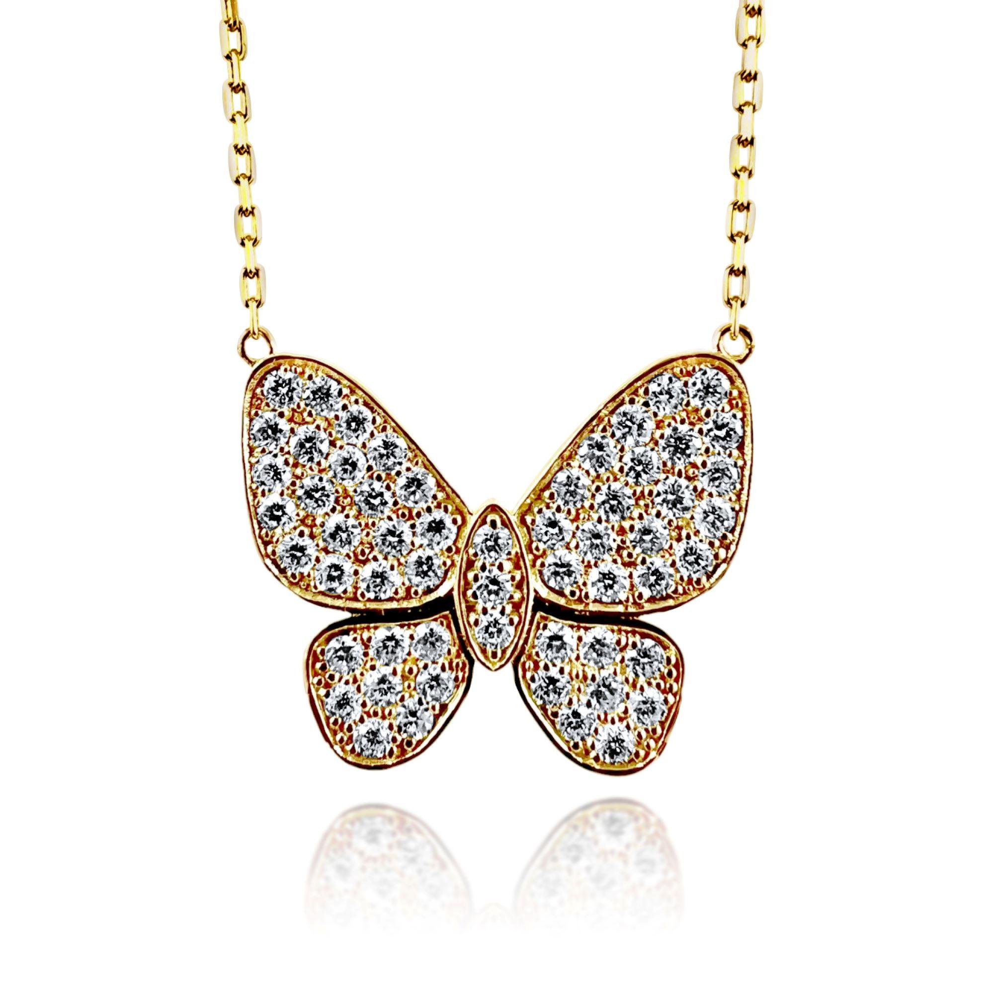 For Sale:  Butterfly Diamond Cocktail Ring in 14K Yellow Gold, 1.51 Carats 4