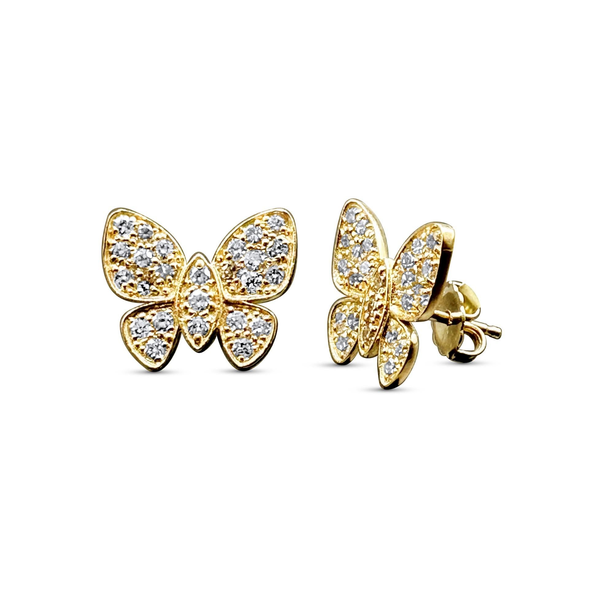 For Sale:  Butterfly Diamond Cocktail Ring in 14K Yellow Gold, 1.51 Carats 6