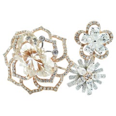 Butterfly Diamond Cocktail Ring with Round and Baguette Diamond in 18 Karat Gold
