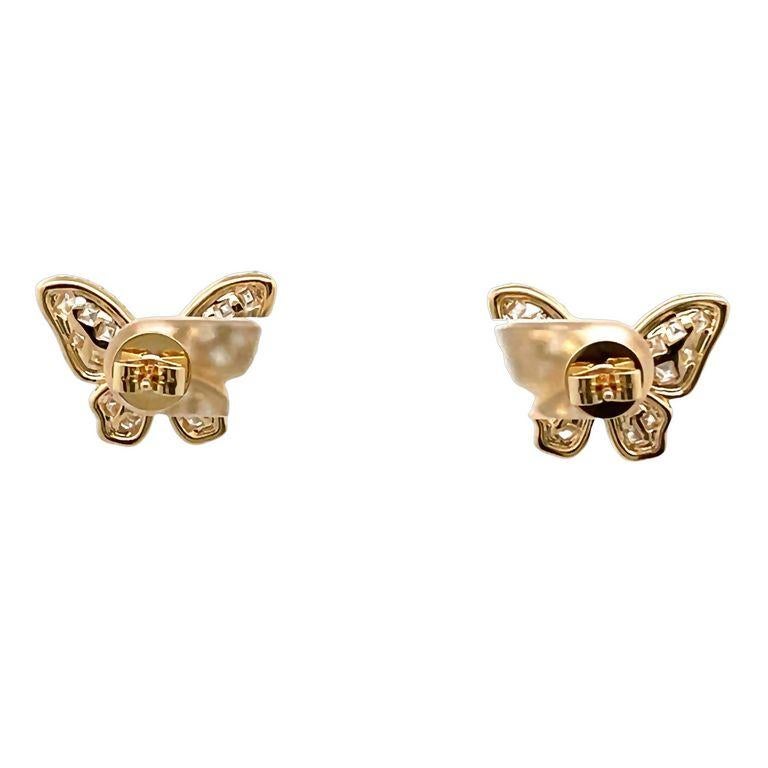 Butterfly Diamond Earring 1.75CT 18K yellow gold In New Condition For Sale In New York, NY