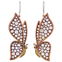 Butterfly Diamond Earrings, 5.23 Carat