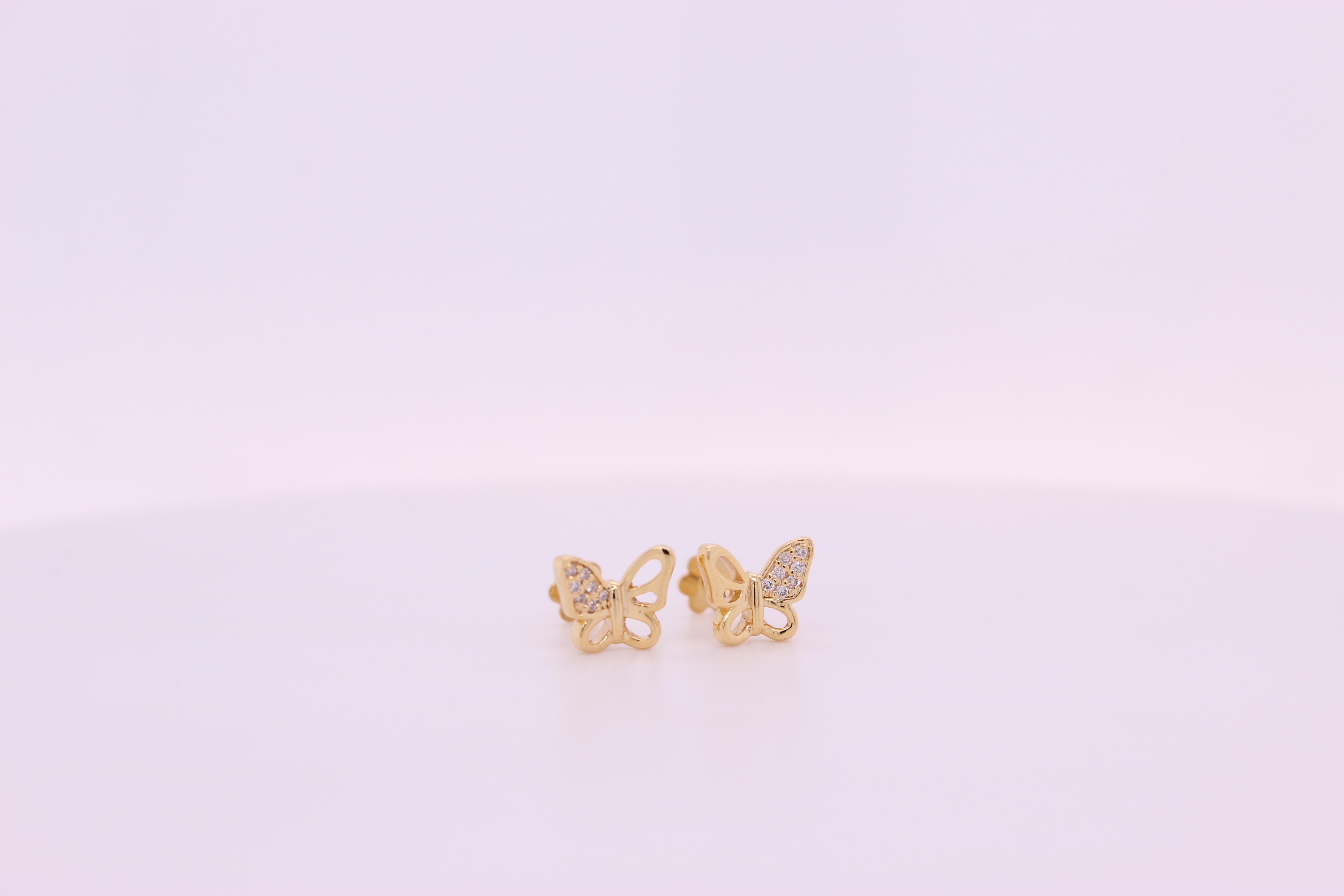 childrens butterfly earrings