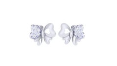 Boucles d'oreilles papillon pour enfants en or blanc 18 carats