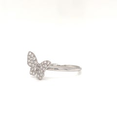 Butterfly Diamond Ring 18 Karat White Gold 0.45 Carat Total