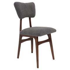 Butterfly Dining Chair, Gray Boucle, Dark Wood,by Vintola Studio, Poland, Europe