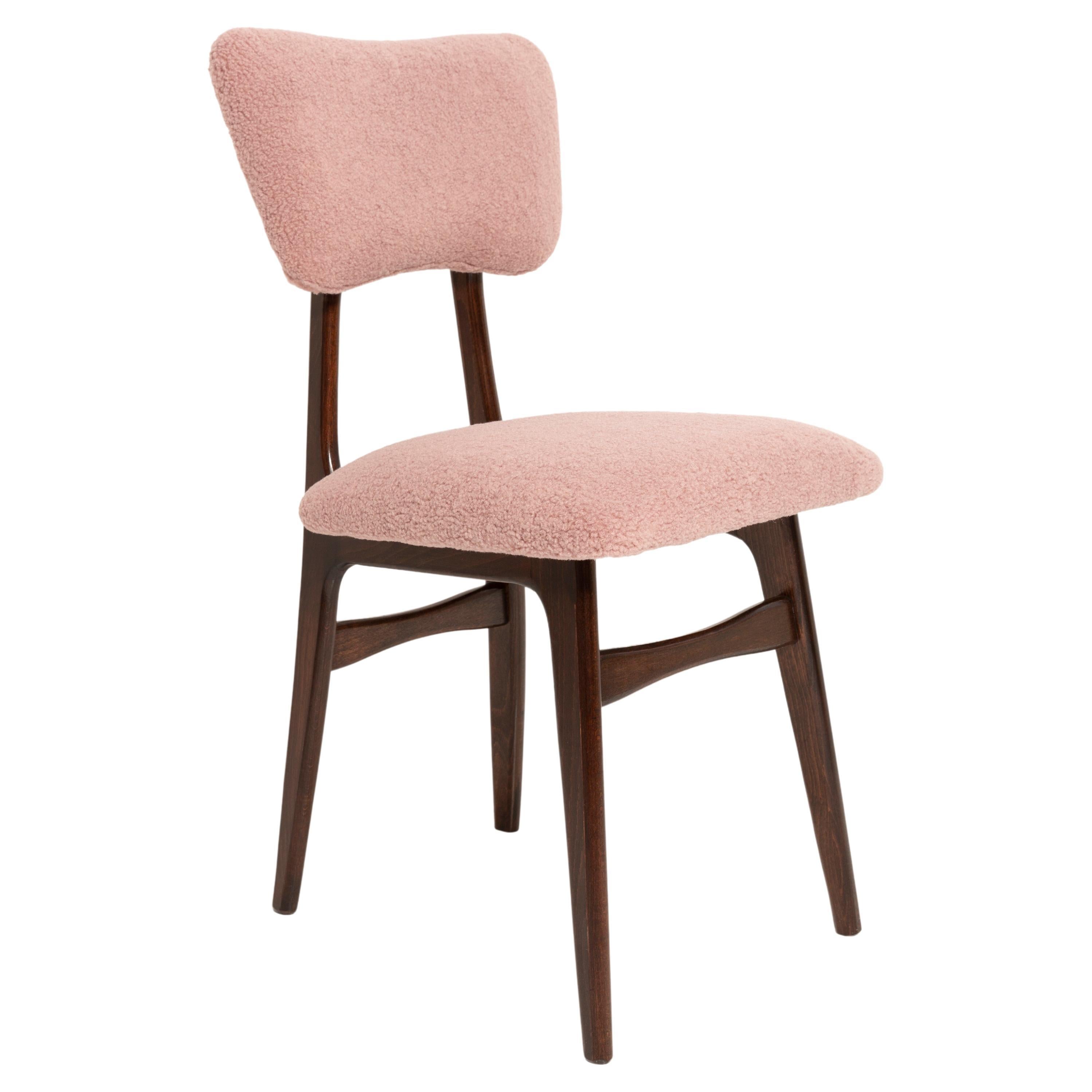 Butterfly Dining Chair, Pink Boucle, Europe For Sale