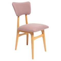 Chaise de salle à manger papillon, laine rose, bois clair, Europe