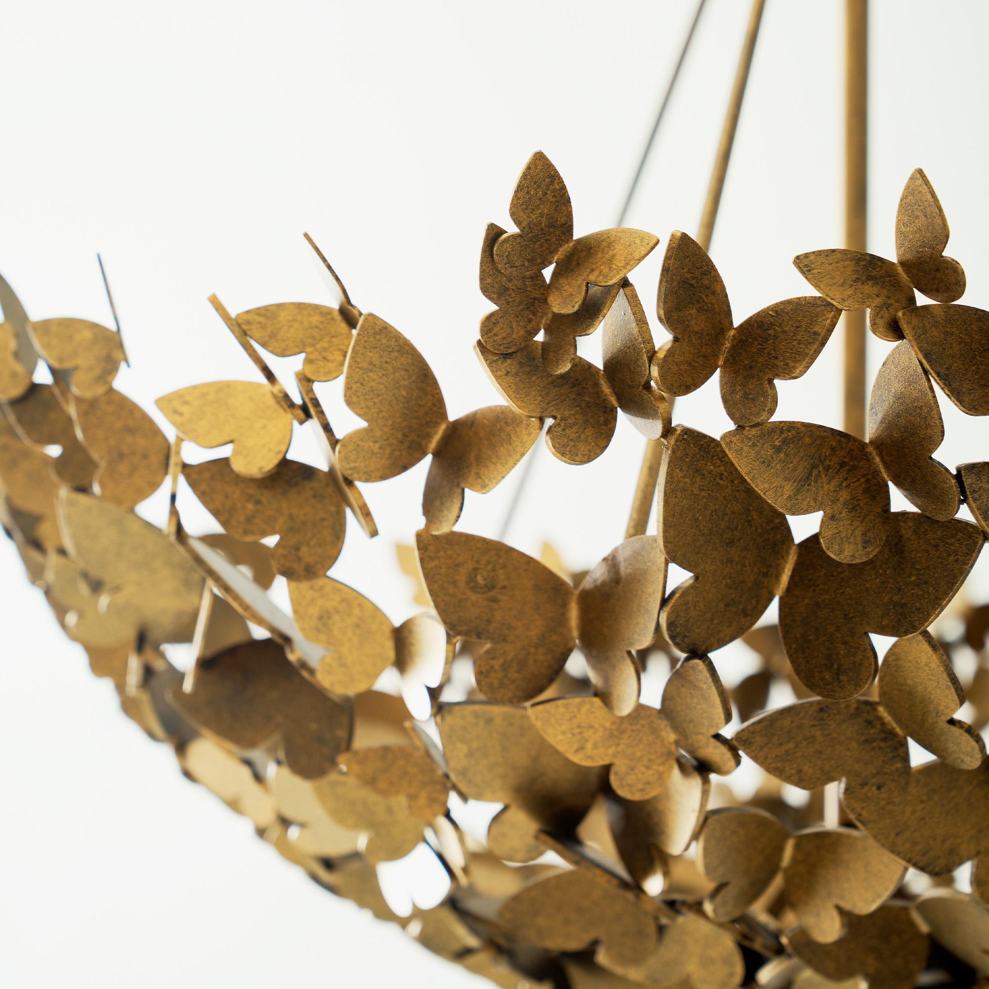Contemporary Butterfly Dish Light in Aged Gold For Sale