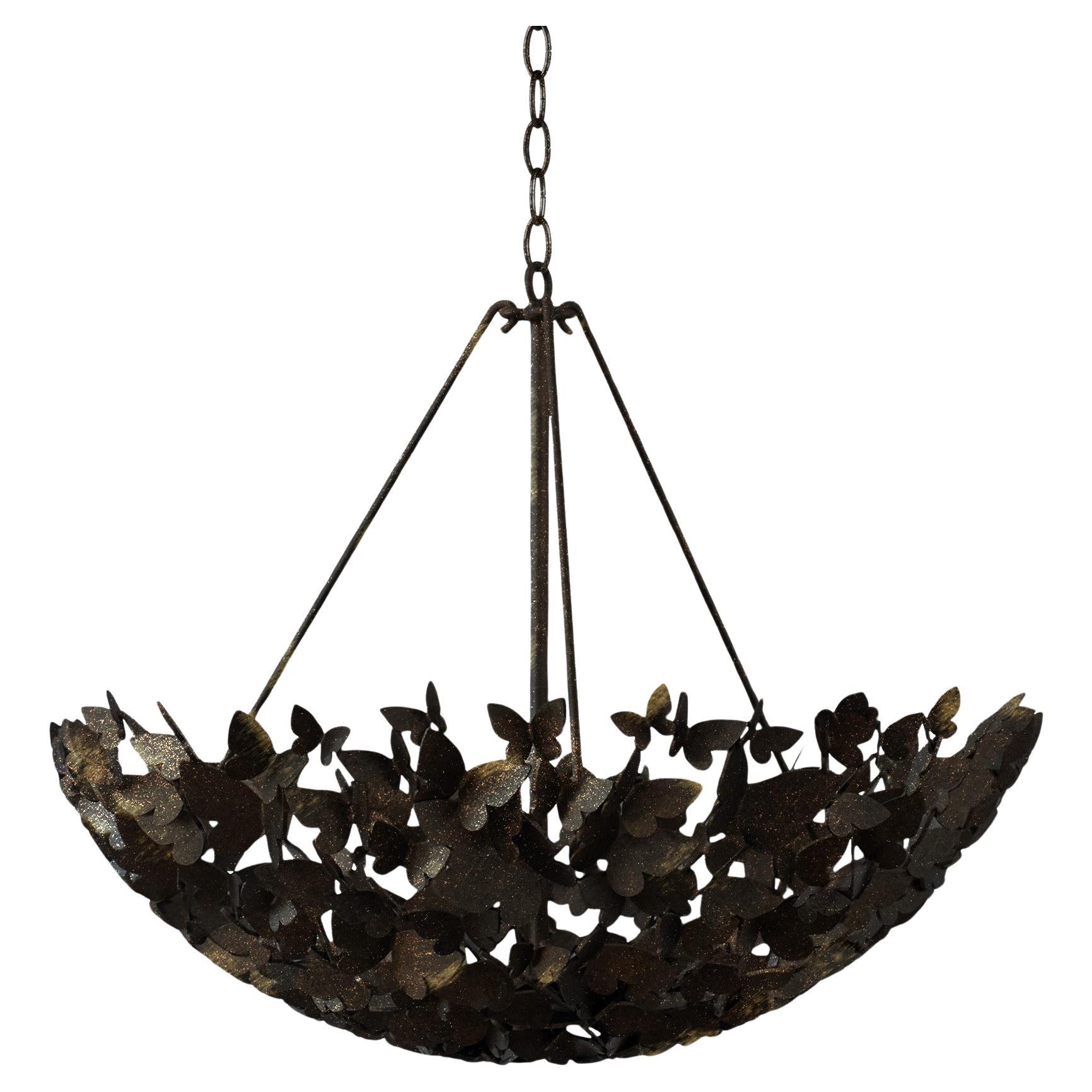 Butterfly Dish Light in Gold Rubbed Black