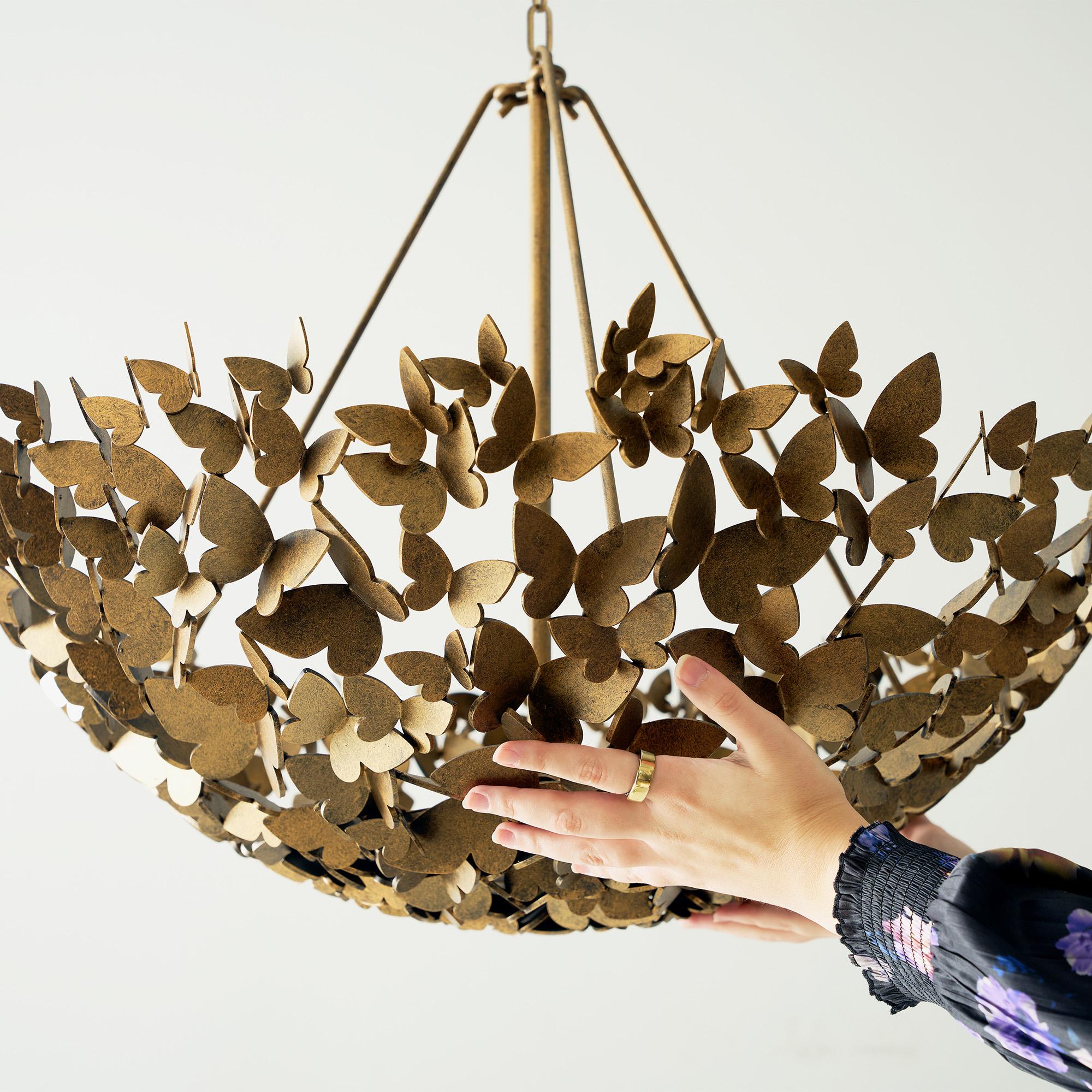 American Butterfly Dish Light in Tobacco For Sale