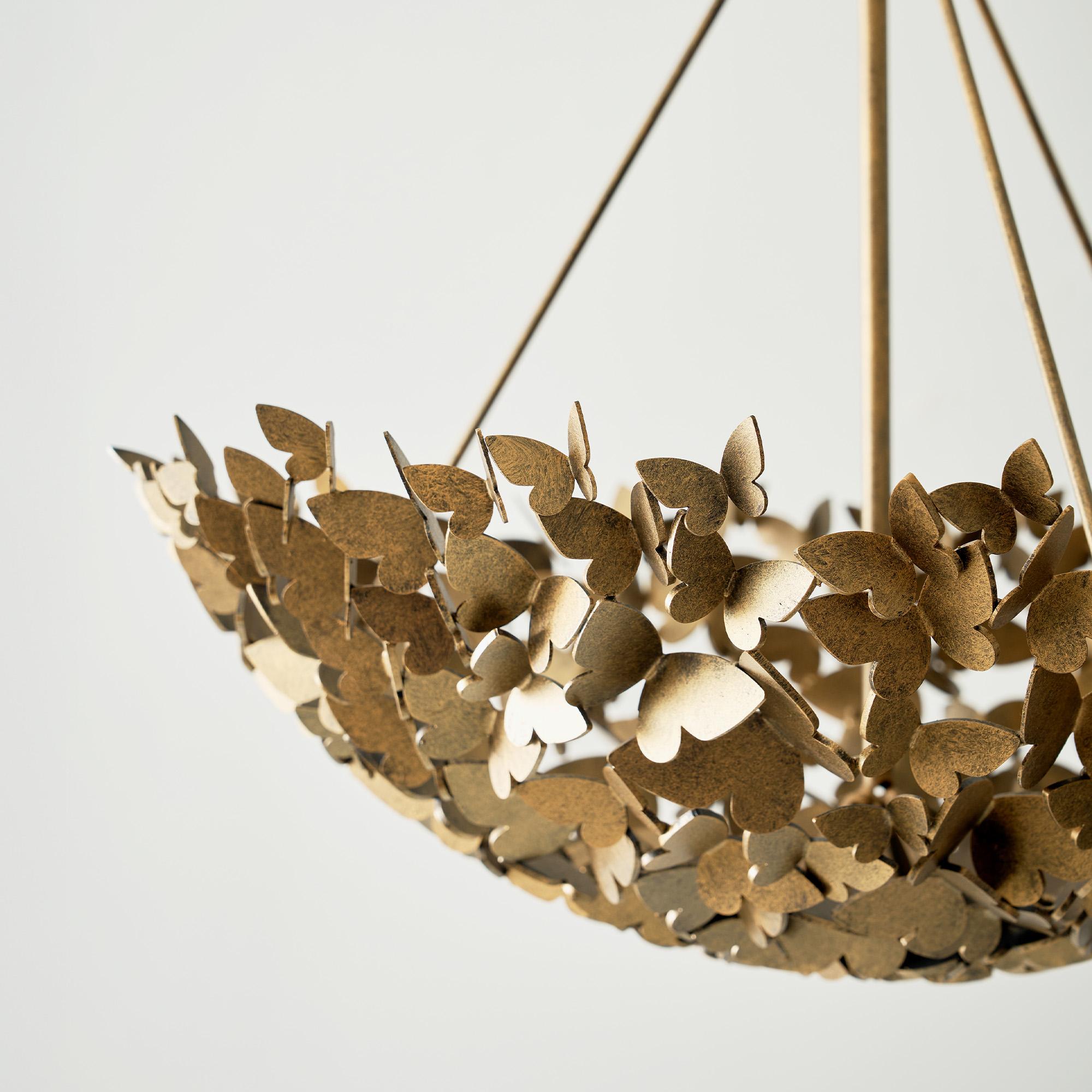 Welded Butterfly Dish Light in Tobacco For Sale