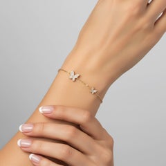 Butterfly Dreams 14K (or 18k upon request) Gold Diamond Chain Bracelet