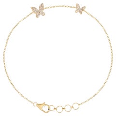 Butterfly Dreams 14K (or 18k upon request) Gold Diamond Chain Bracelet