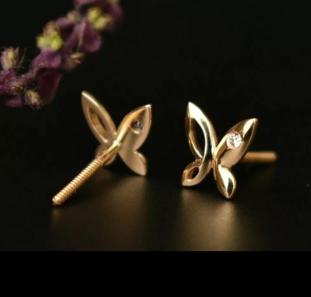 Butterfly Earrings 14k Gold Natural Diamond Butterfly Ear Stud Dainty Jewelry.

Base Metal
Yellow Gold, 14k
Fastening
Butterfly
Size
10x9.5mm Approx
14k Gold Weight
1.2 Grams Approx
Diamond Weight
0.04 cts Approx
Metal
Yellow Gold
Type
Earrings
Main