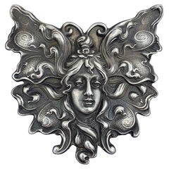 Schmetterling Fairy Jungfrauenbrosche, selten, Jugendstil, Gebrüder Unger, Sterlingsilber