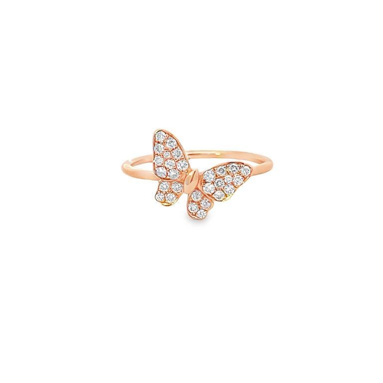 Introducing the stunning Diamond Butterfly Ring - a true masterpiece that is sure to take your breath away! This beautiful ring features a delicate butterfly design that captures the essence of nature's beauty and grace. The ring is made with the