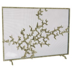 Butterfly Fire Screen in Verdigris