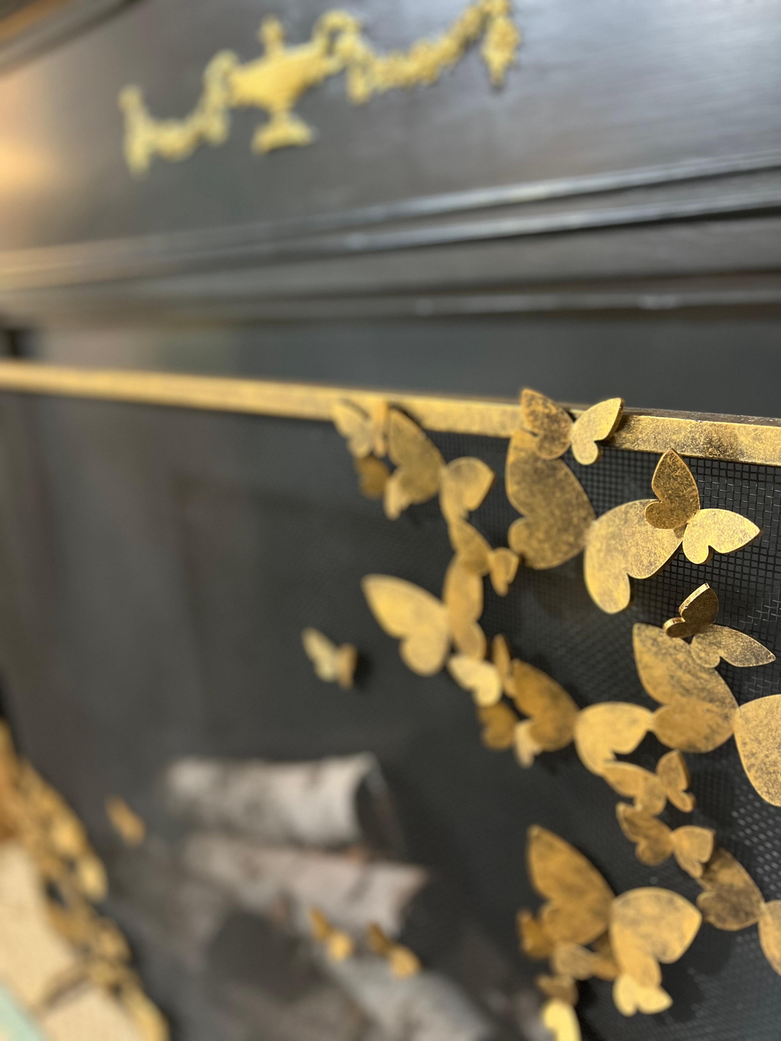 Introducing the Butterfly Fire Screen, Lighter Version - a stunning and enchanting piece that transforms your fireplace into a welcoming and captivating focal point. This fire screen brings to life the ethereal beauty of fluttering butterfly wings