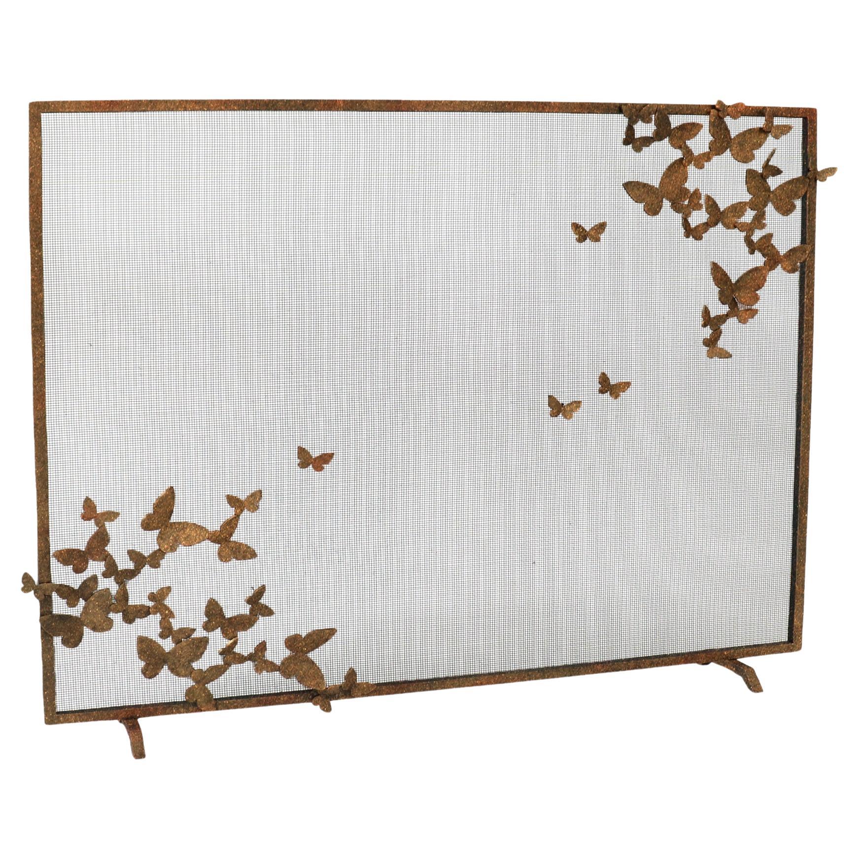 Butterfly Fireplace Screen, Lighter Version in Tobacco 