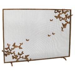 Pantalla de chimenea Mariposa, versión más ligera en tabaco