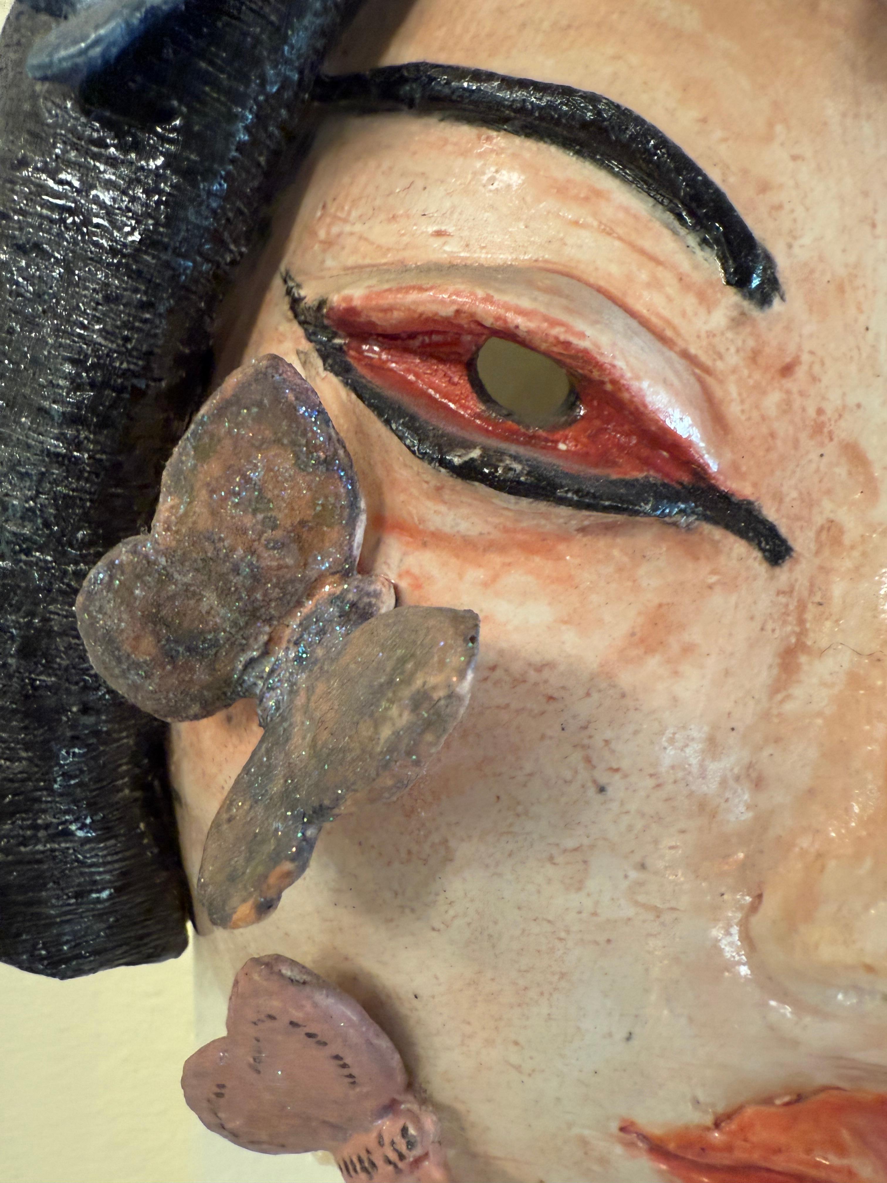 Japonais Masque en céramique Art Déco 