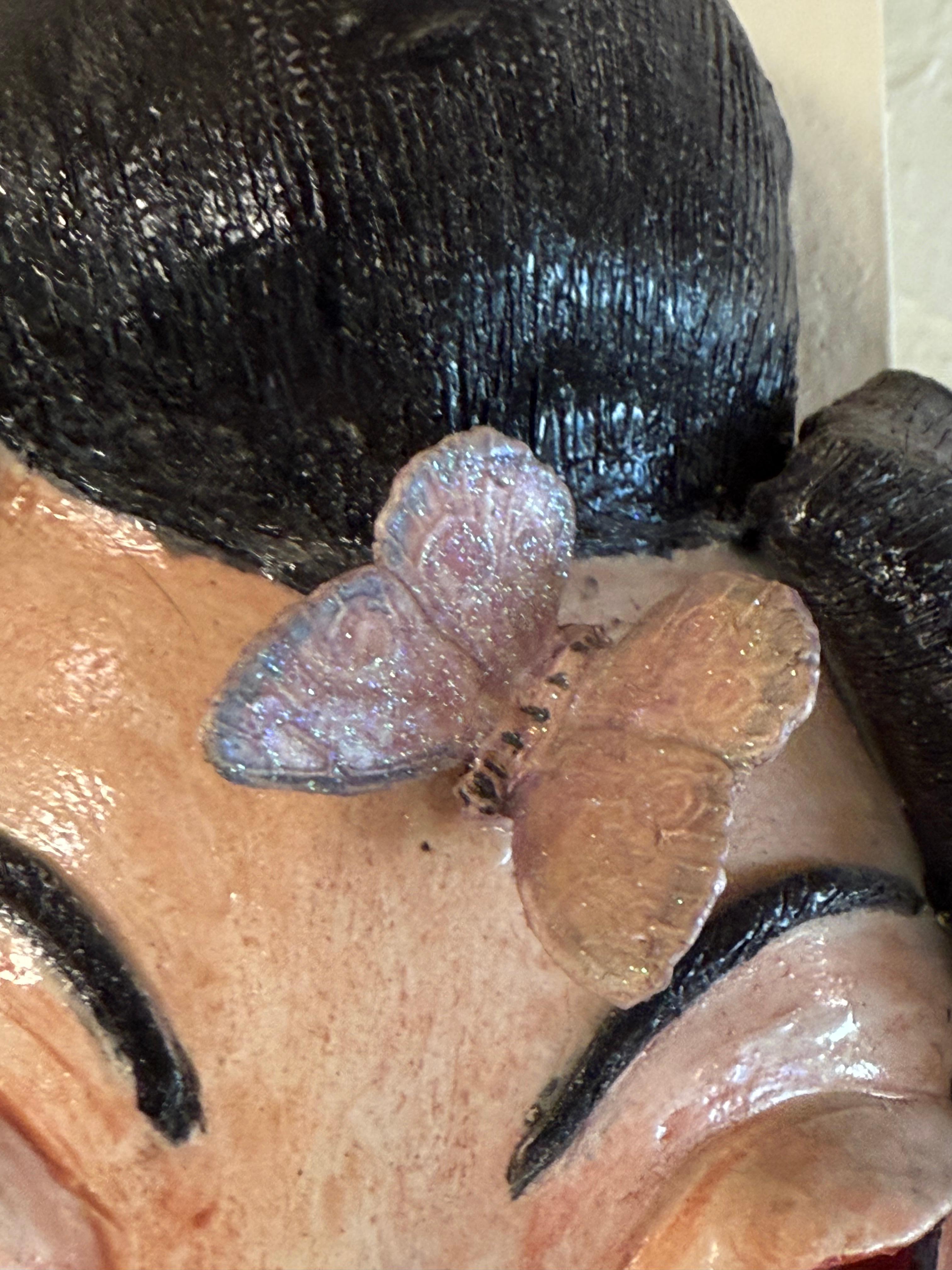 Peint à la main Masque en céramique Art Déco 