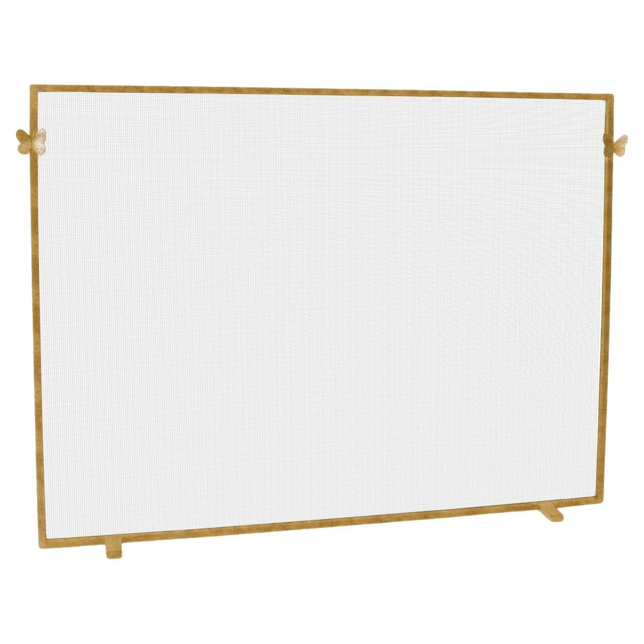 Butterfly Handles Fireplace Screen in African Gold For Sale at 1stDibs