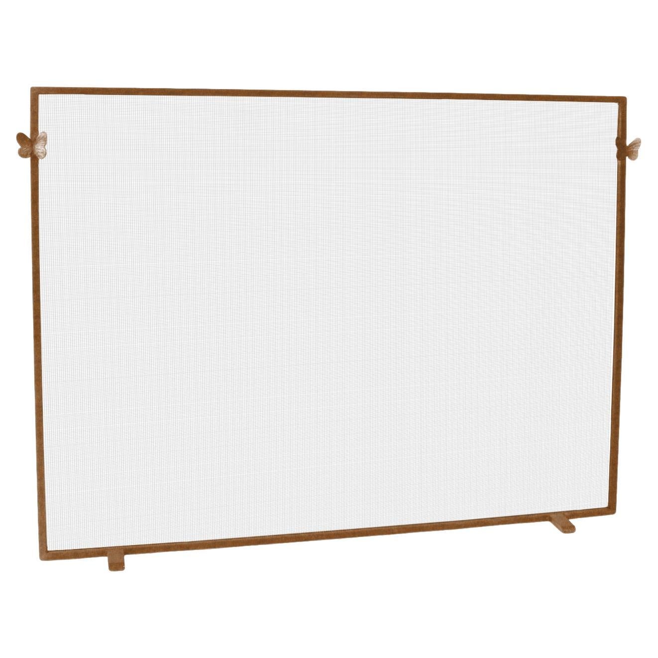 Butterfly Handles Fireplace Screen in Verdigris For Sale at 1stDibs