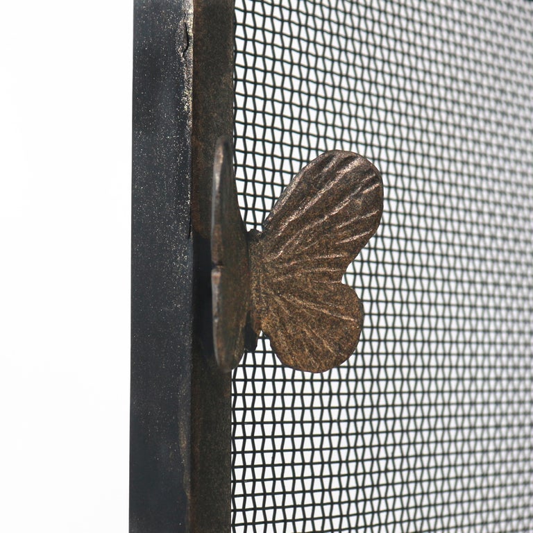 Butterfly Handles Fireplace Screen in Warm Black For Sale at 1stDibs